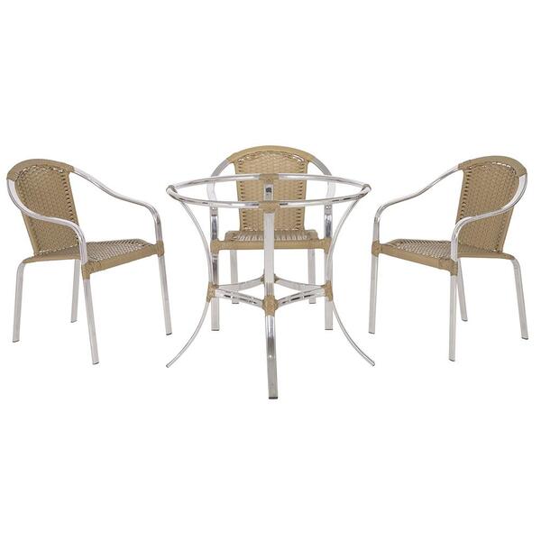 Cadeira De Area Em Aluminio E Fibra Sintetica Toquio 3 Unidad