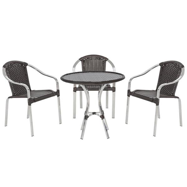 Cadeira De Area Externa Tóquio 3 Unidades E Mesa Tóquio, Alum