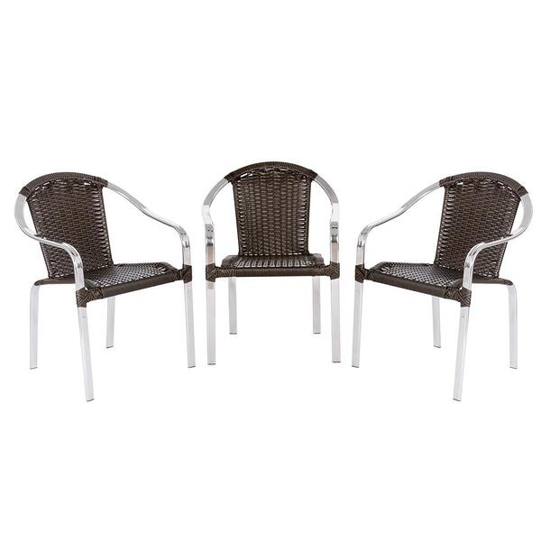 Cadeira De Área Toquio 3 Unidades Para Piscina Em Aluminio E