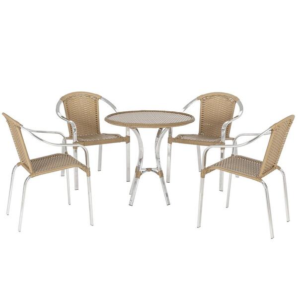 Cadeira De Área Toquio 4 Unidades E Mesa Alta Toquio Para Pis