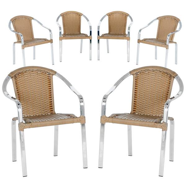 Cadeira De Área Toquio 6 Unidades Para Piscina Em Aluminio E