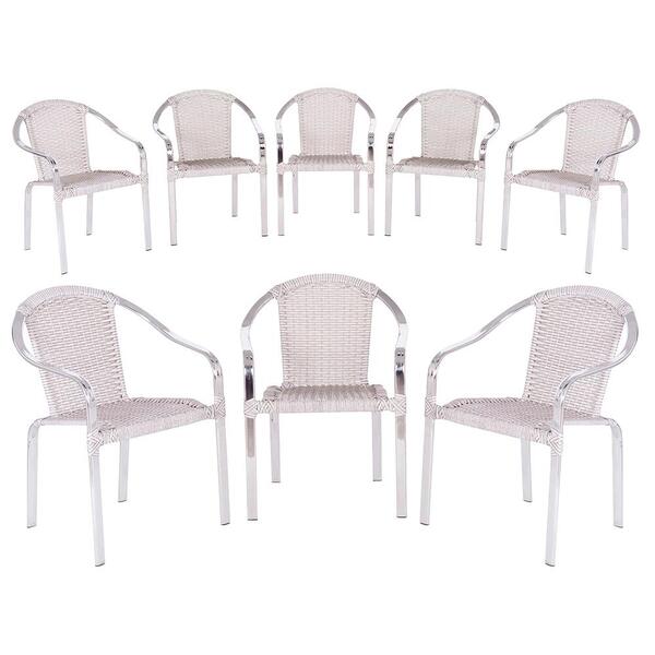 Cadeira De Área Toquio 8 Unidades Para Piscina Em Aluminio E