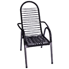 Cadeira De Área Varanda Cordinha Fio Preto Área De Lazer