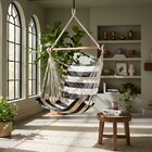 Cadeira De Balanço Acolchoada Suspensa Rede De Teto Marrom Co