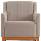 Cadeira De Balanço Base Madeira Mell 7054 Linho Dmobiliario