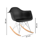 Cadeira De Balanço Charles Eames Daw Preta