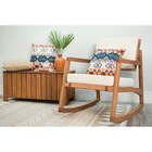 Cadeira De Balanço Comoditá - Jatobá E Tecido Bege - Meu Móve