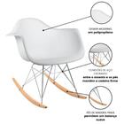 Cadeira De Balanço Eames Com Braço Cinza