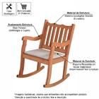 Cadeira De Balanço Em Madeira Maciça Com Estofado Trento Curv