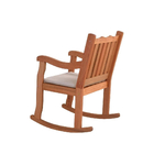 Cadeira De Balanço Em Madeira Maciça Com Estofado Trento Curv