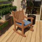 Cadeira De Balanço Em Madeira Maciça Com Estofado Trento Curv