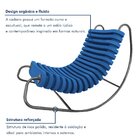 Cadeira De Balanço Orgânica Base Inox Anelídeos Azul