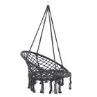 Cadeira de Balanço para Jardim com Franja 131x81cm Cinza Naterial