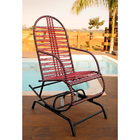 Cadeira De Balanço Para Jardim Adulta Fio Duplo Prata E Verme