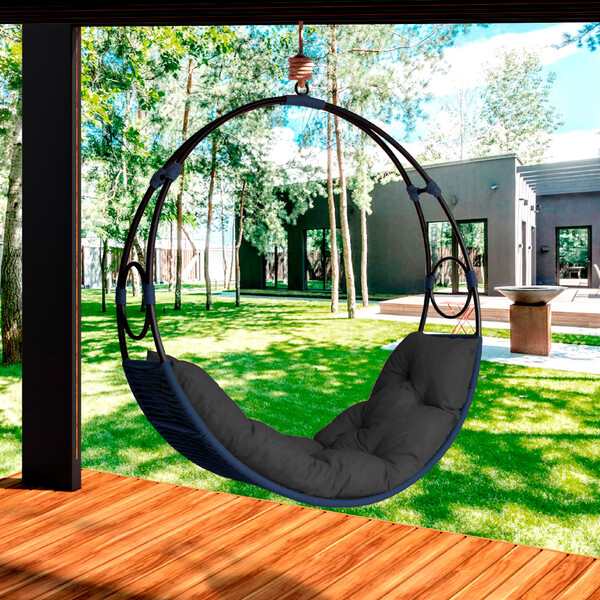 Cadeira De Balanço Suspenso Lua Nova Corda Náutica