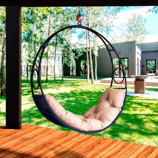 Cadeira De Balanço Suspenso Lua Nova Corda Náutica