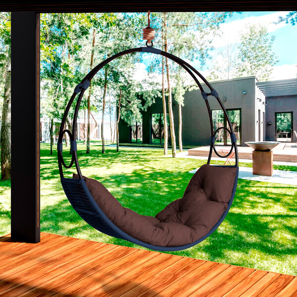 Cadeira De Balanço Suspenso Lua Nova Corda Náutica