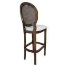 Cadeira De Balcão Com Telinha Medalhão Verniz Imbuia E Bege C