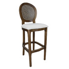 Cadeira De Balcão Com Telinha Medalhão Verniz Imbuia E Bege C