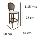 Cadeira De Balcão Com Telinha Medalhão Verniz Imbuia E Bege C
