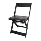 Cadeira De Bar Dobrável De Madeira Maciça Ismalu  Preto