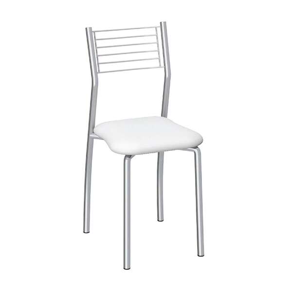 Cadeira De Cozinha Berlin Cromada E Branca