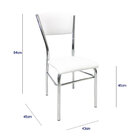 Cadeira De Cozinha Com Reforço Cromada Assento E Encosto Bran