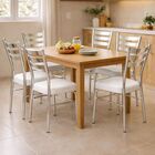 Cadeira De Cozinha Com Reforço Cromada Assento Grosso Branco