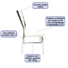 Cadeira De Cozinha Com Reforço Cromada Assento Grosso Branco