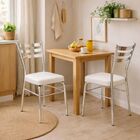 Cadeira De Cozinha Com Reforço Cromada Assento Grosso Branco