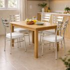 Cadeira De Cozinha Com Reforço Cromada Assento Grosso Branco