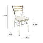 Cadeira De Cozinha Com Reforço Cromada Assento Grosso Cinza P