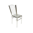 Cadeira De Cozinha Com Reforço Cromada Encosto Grade Assento