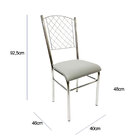 Cadeira De Cozinha Com Reforço Cromada Encosto Grade Assento