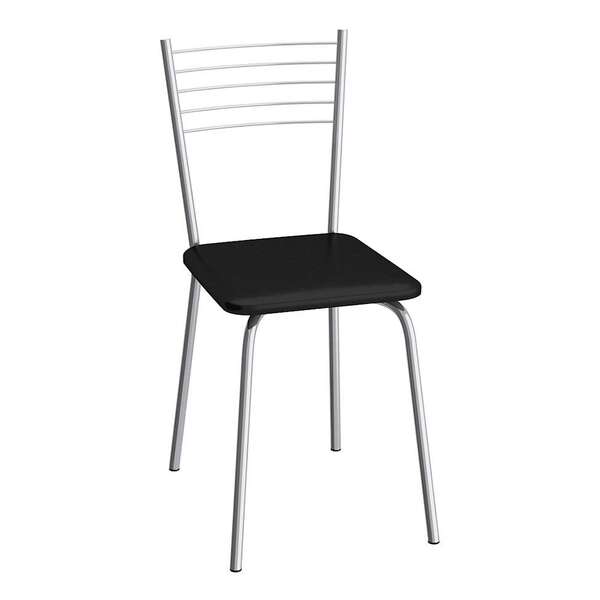 Cadeira De Cozinha Flex Cromada E Preta