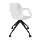 Cadeira De Cozinha Giratória Beau Com Braço Branca E Preta