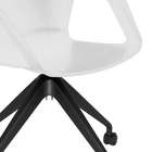 Cadeira De Cozinha Giratória Beau Com Braço Branca E Preta