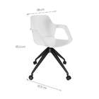 Cadeira De Cozinha Giratória Beau Com Braço Branca E Preta