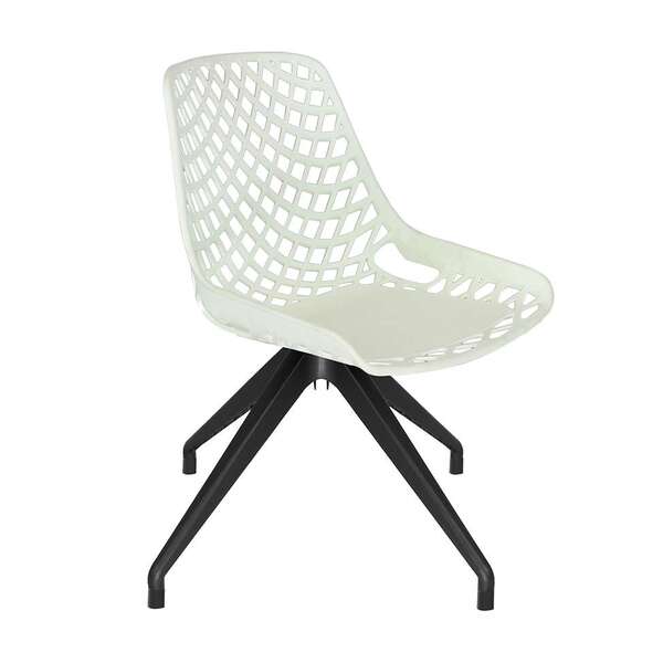 Cadeira De Cozinha Giratória Beau Design Branca E Preta