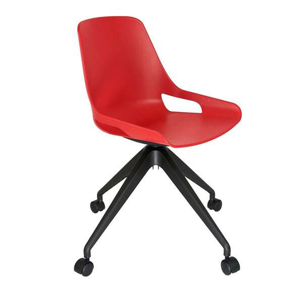 Cadeira De Cozinha Giratória Beau Vermelha E Preta