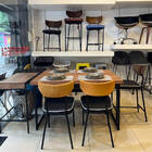 Cadeira De Cozinha Industrial New York Mel - Linho Cinza