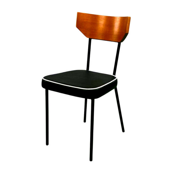 Cadeira De Cozinha Industrial New York Mel - Pu Preto