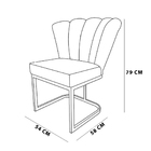 Cadeira De Decorativa Pétala Veludo Preto Base De Ferro Preta