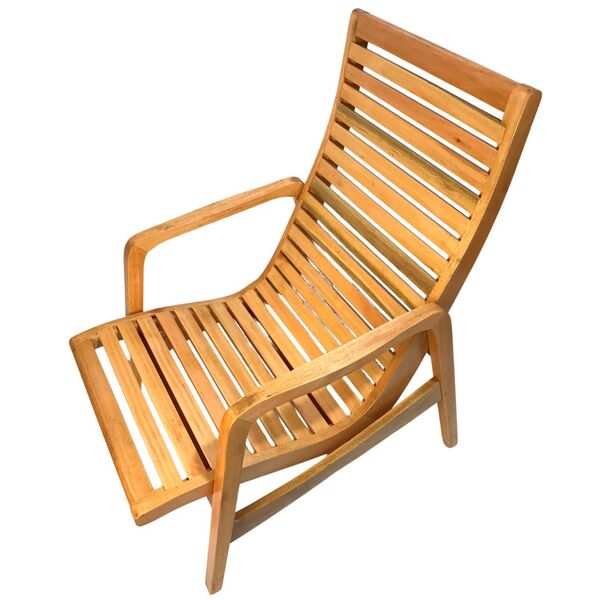 Cadeira De Descanso Em Madeira Maciça Inclinável Decorativa -
