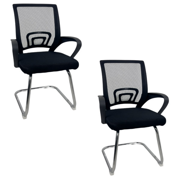 Cadeira De Escritório Begonia Oficial Tela Mesh Fixa Preto - 2
