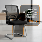Cadeira De Escritório Begonia Oficial Tela Mesh Fixa Preto - 2