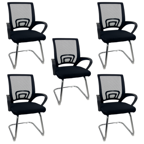 Cadeira De Escritório Begonia Oficial Tela Mesh Fixa Preto - 5