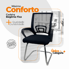 Cadeira De Escritório Begonia Oficial Tela Mesh Fixa Preto -