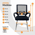 Cadeira De Escritório Begonia Oficial Tela Mesh Fixa Preto -