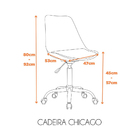 Cadeira De Escritório Chicago - Cinza
